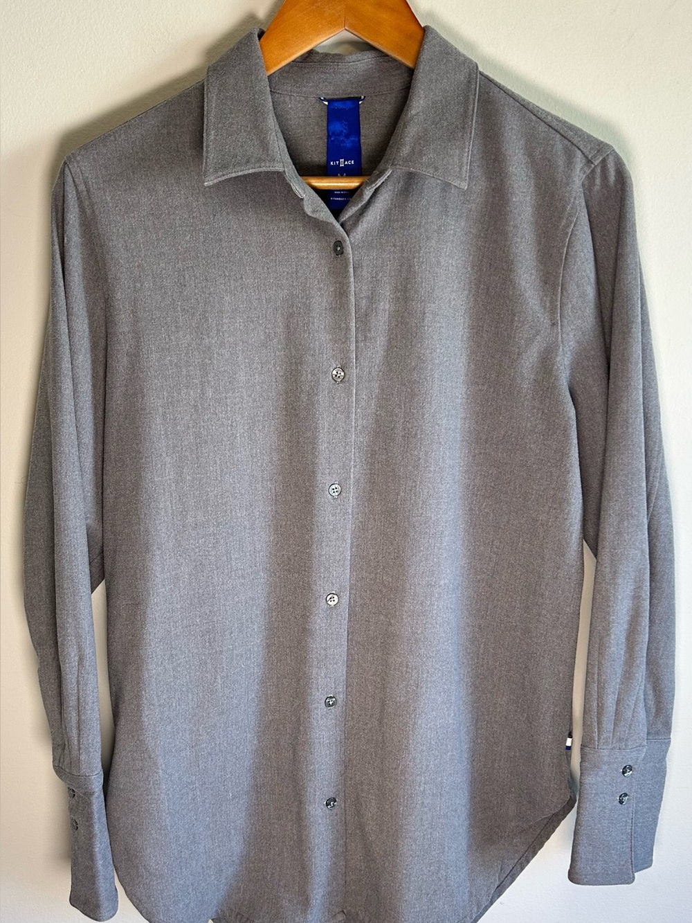 Kit and Ace Men’s Gray Long Sleeve Button Up Shirt Men’s M Gray Stretch Soft
